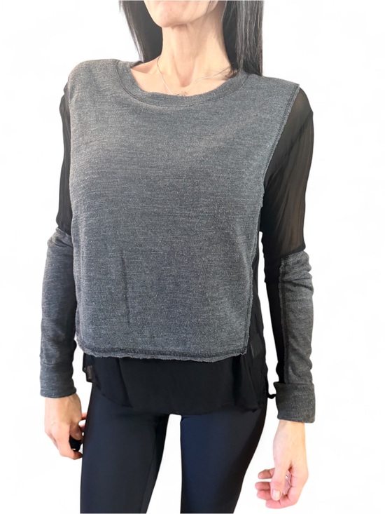 Young Fabulous & Broke Tops - Young, Fabulous & Broke Mixed-Media Sheer Sleeve Top